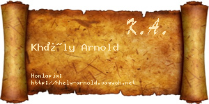 Khély Arnold névjegykártya
